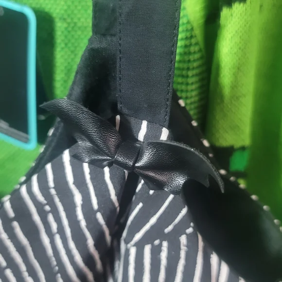 Hell Bunny Black & White Jack Striped Sheath Dress with Belt - Picture 5 of 6